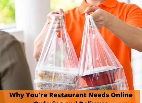 photo of food being delivered in plastic bags for online ordering and deliery