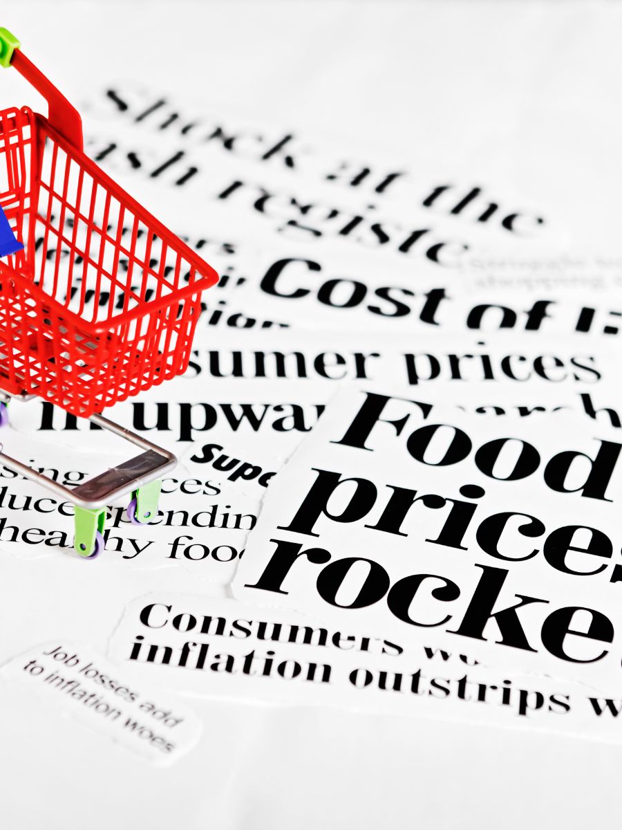 Maintain Restaurant Profitability Despite Food Inflation shopping cart with text that says food prices sky rocket