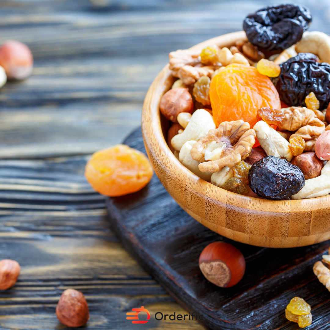 crack seed and a bowl of dried fruit