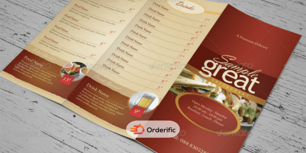 Designing Takeout Menu